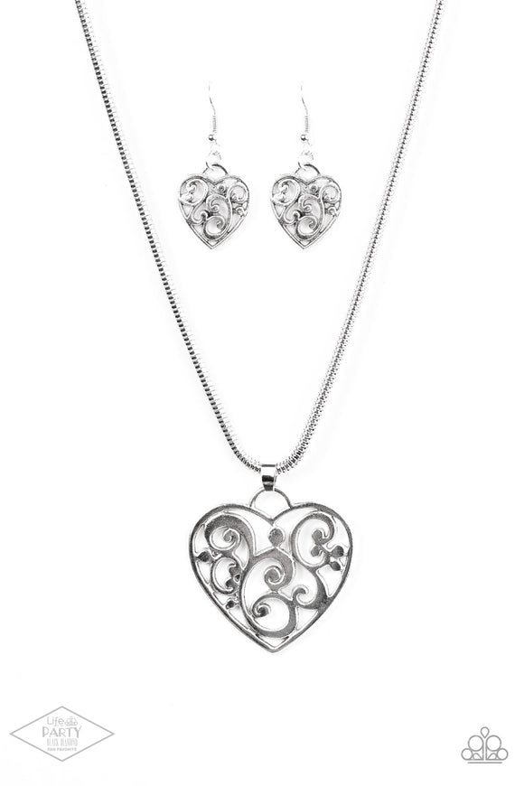 FILIGREE Your Heart With Love - Silver-paparazzi