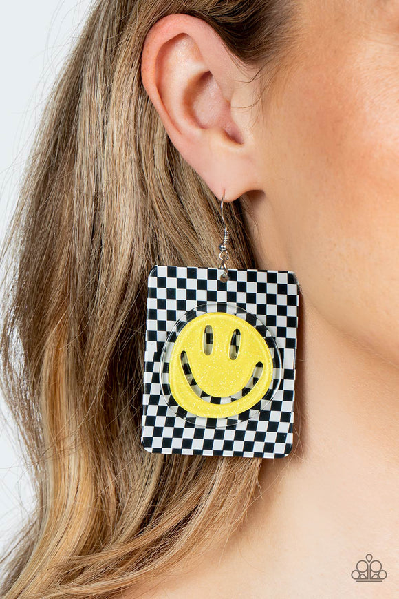 Cheeky Checkerboard - Yellow-paparazzi